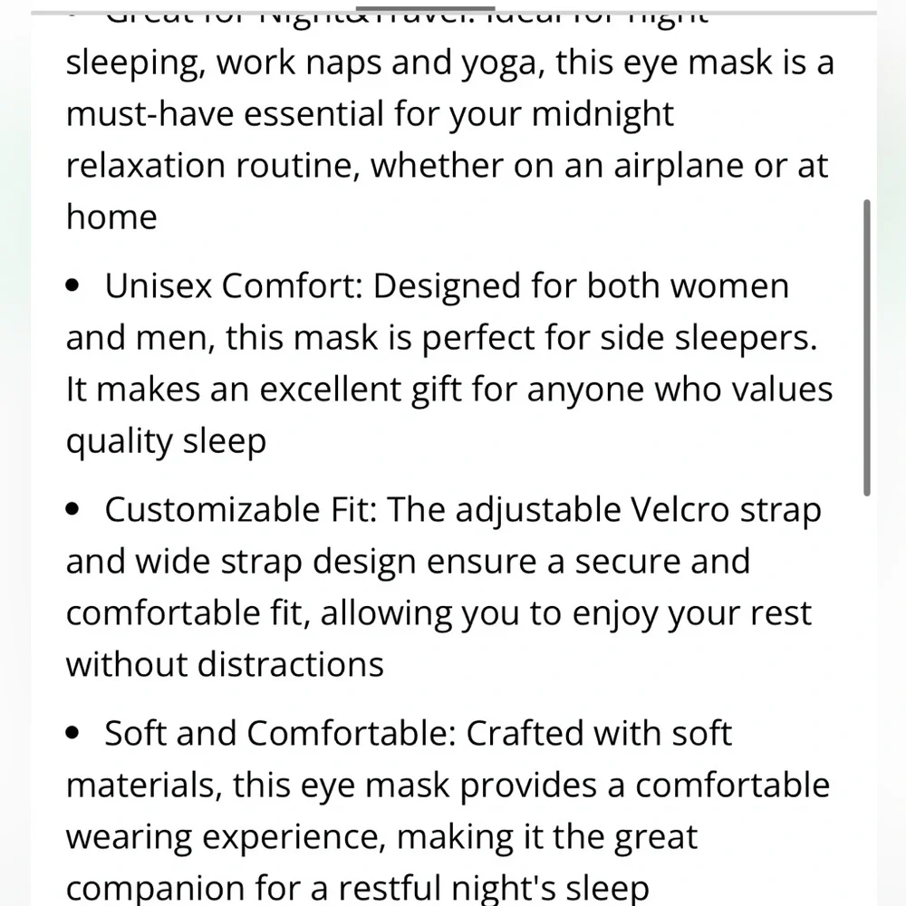 Gray COTTON Sleep Mask Extra Large & Wide